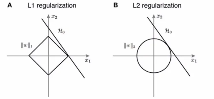 L1 vs L2 constraint geometry