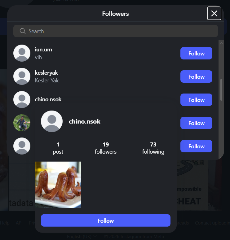Sibling's Instagram Page
